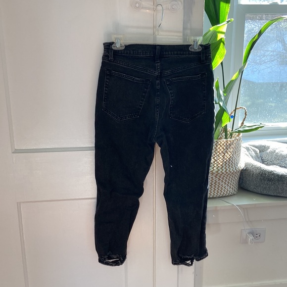 Black destroyed ankle straight jeans size 6 x short - Picture 3 of 4